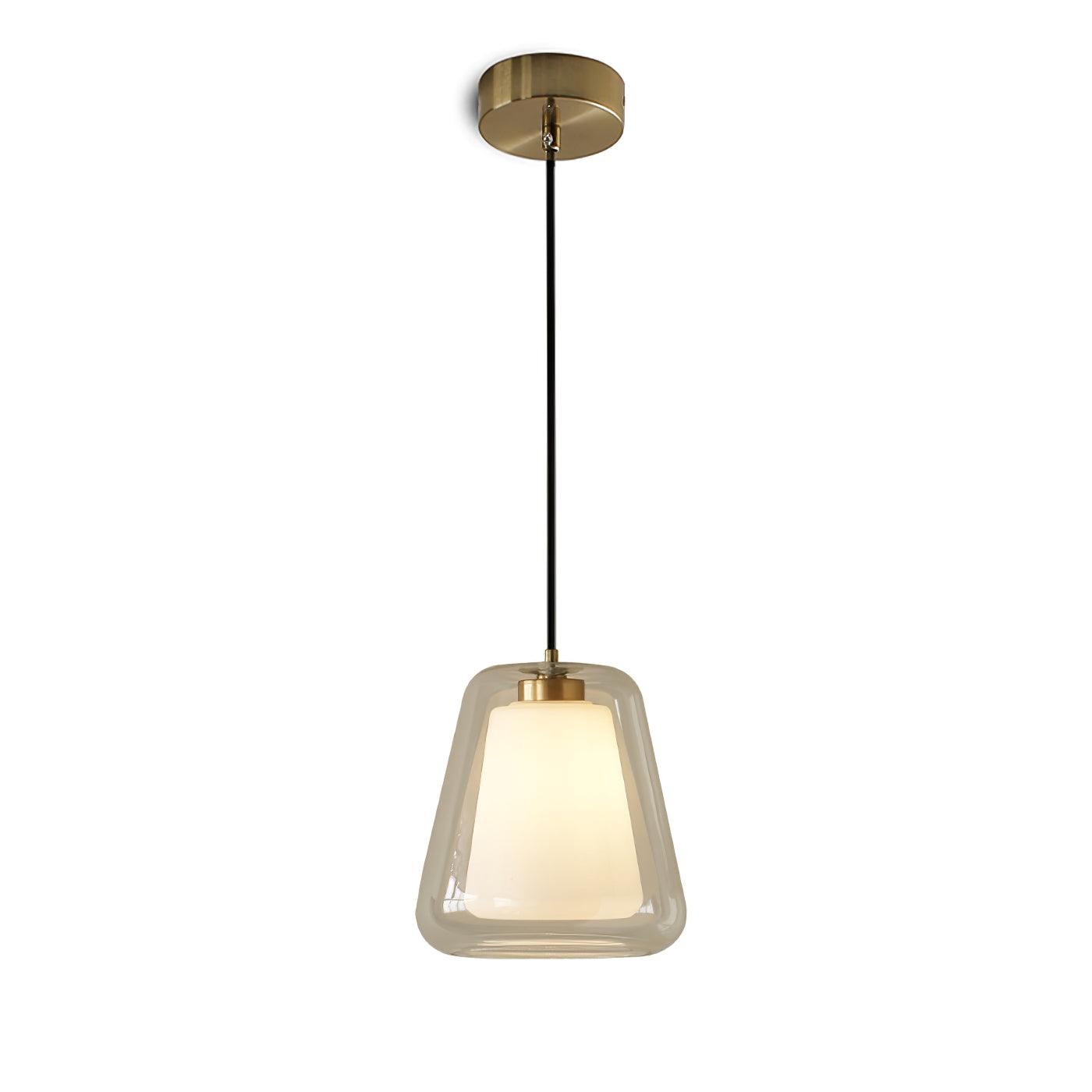 Suspension design verre transparent double paroi