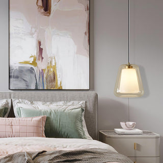 Suspension design verre transparent double paroi