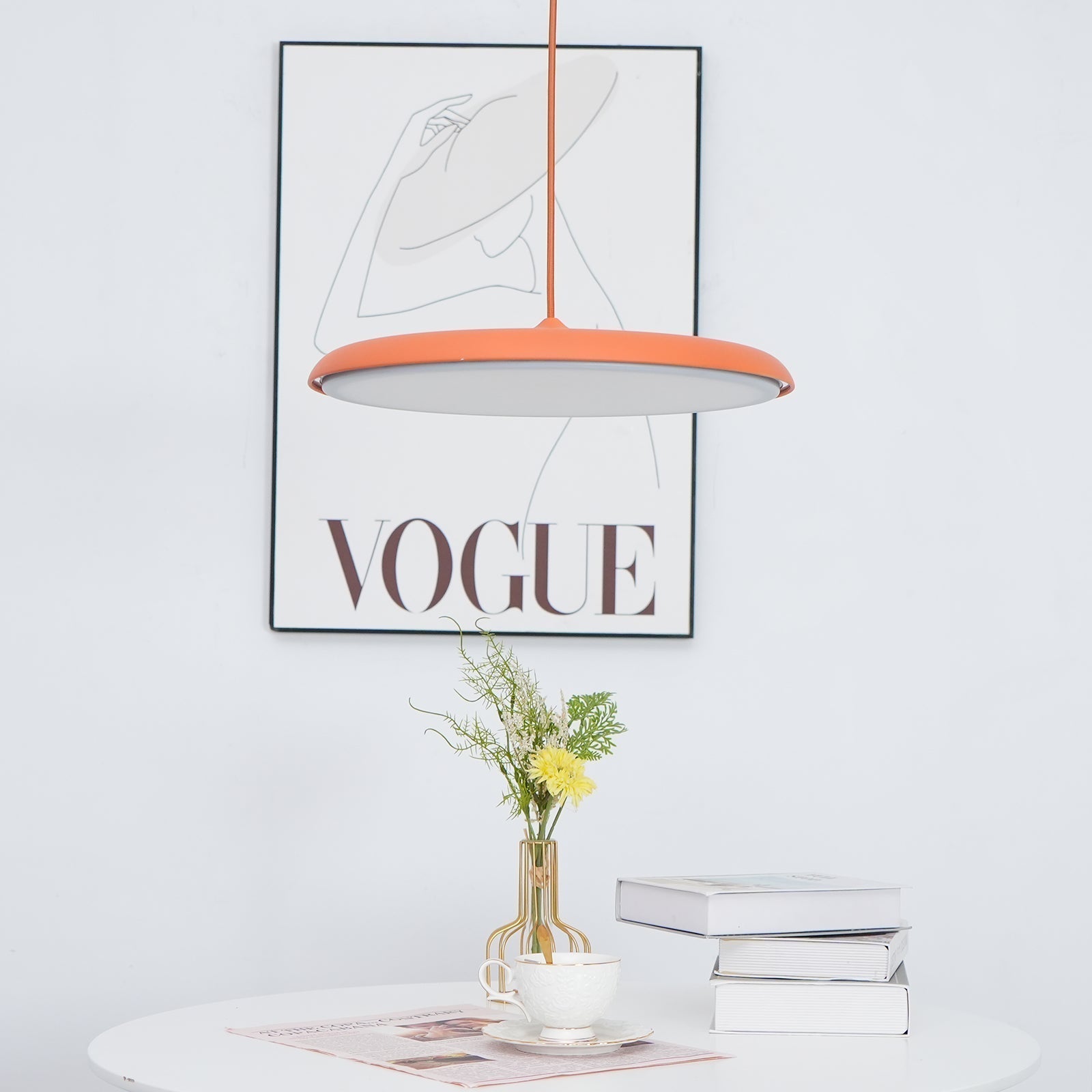 Suspension LED design moderne en métal orange
