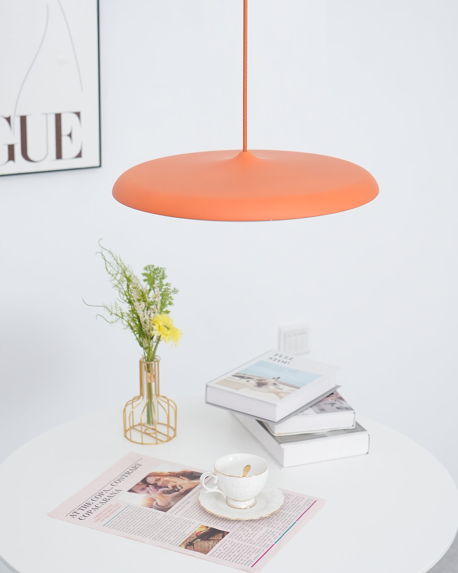 Suspension LED design moderne en métal orange