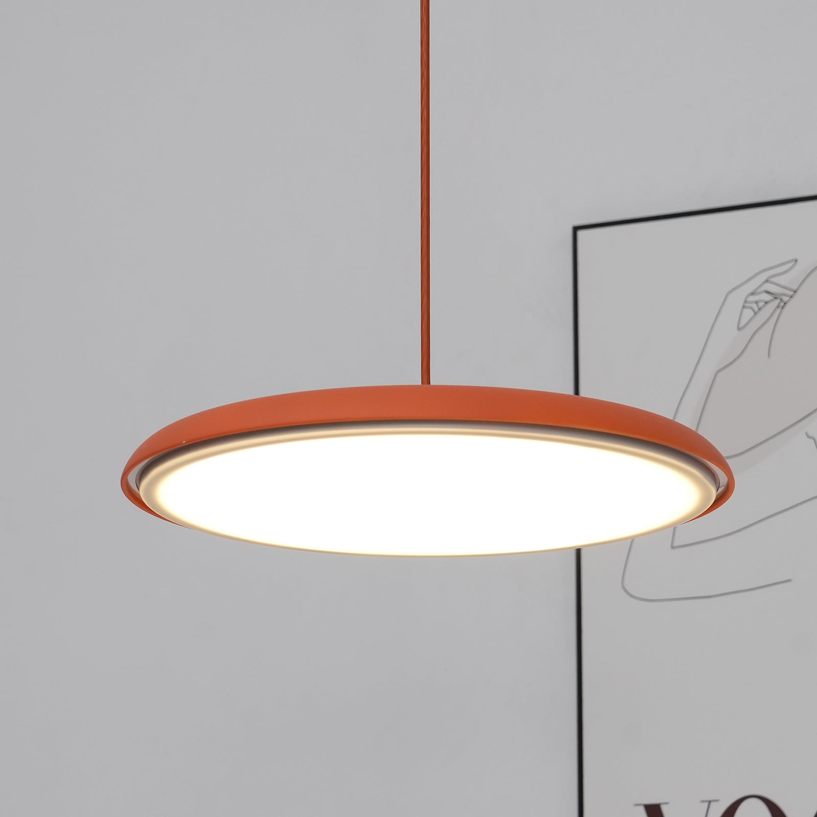Suspension LED design moderne en métal orange
