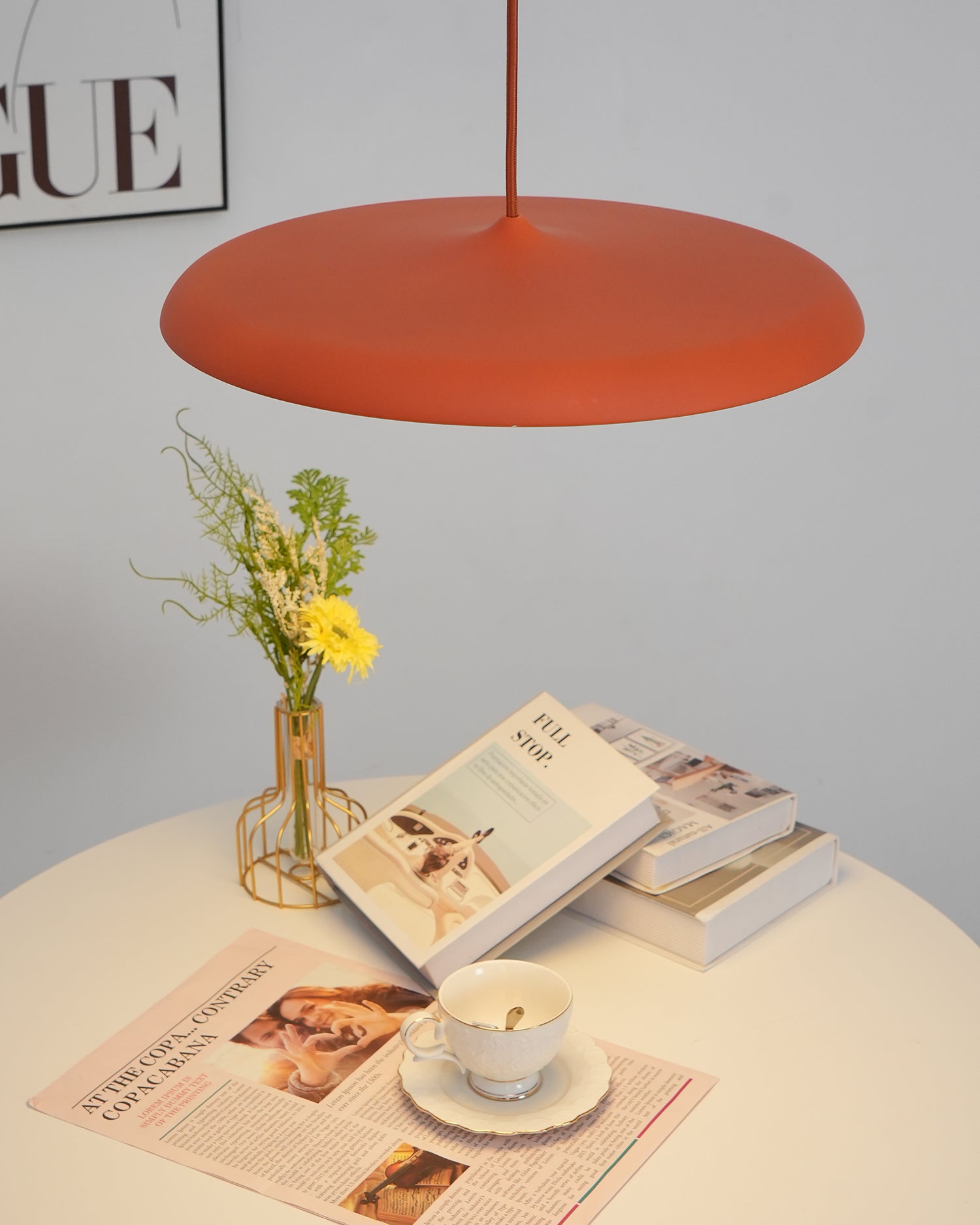 Suspension LED design moderne en métal orange