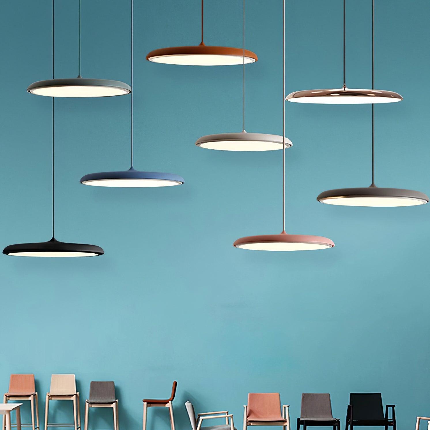Suspension LED design moderne en métal orange