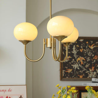 Suspension design dorée globes en verre rose