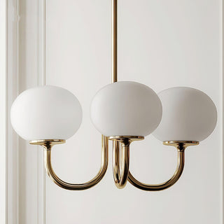 Suspension design dorée globes en verre rose