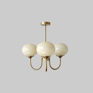 Suspension design dorée globes en verre rose