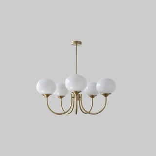 Suspension design dorée globes en verre rose