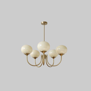 Suspension design dorée globes en verre rose