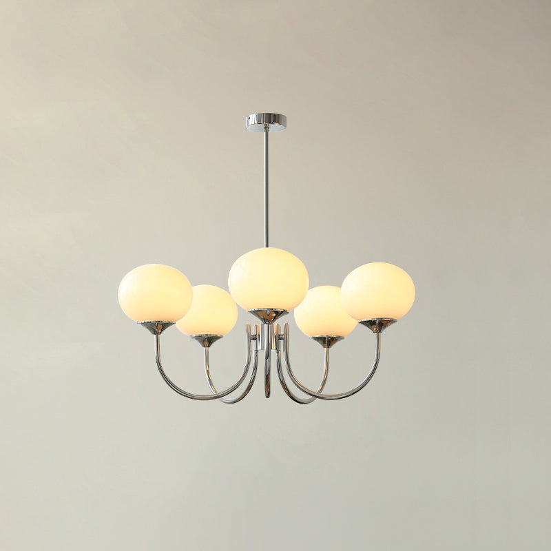 Suspension design dorée globes en verre rose