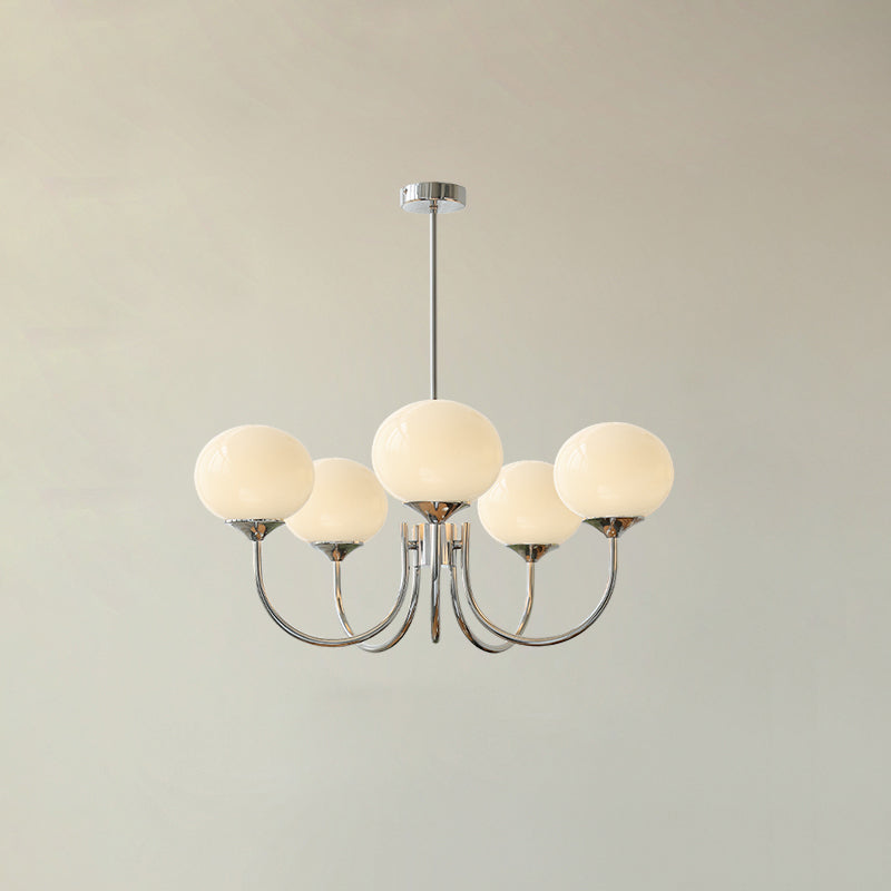Suspension design dorée globes en verre rose