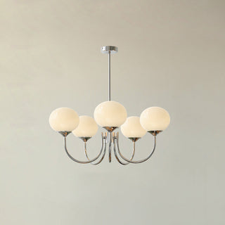 Suspension design dorée globes en verre rose