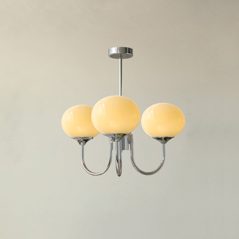 Suspension design dorée globes en verre rose