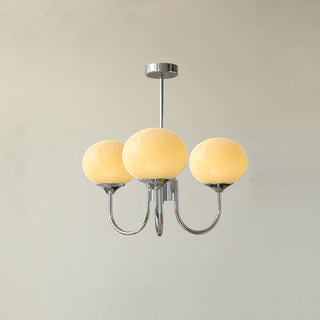 Suspension design dorée globes en verre rose