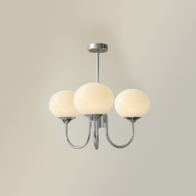 Suspension design dorée globes en verre rose