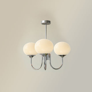 Suspension design dorée globes en verre rose
