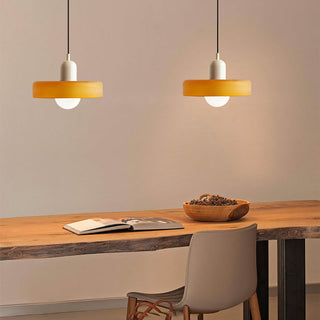 Suspension design moderne bicolore en verre coloré