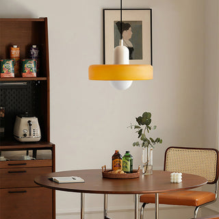 Suspension design moderne bicolore en verre coloré
