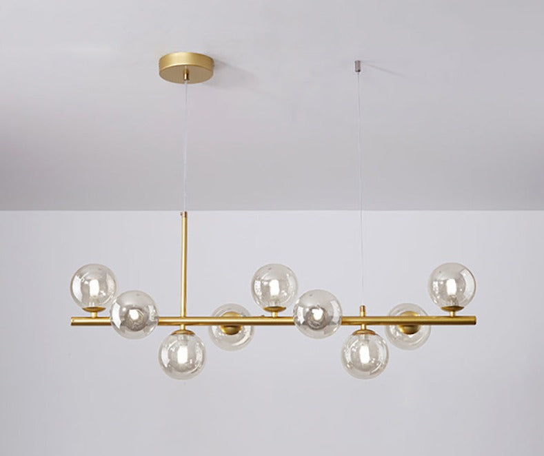 Suspension moderne design verre et métal doré