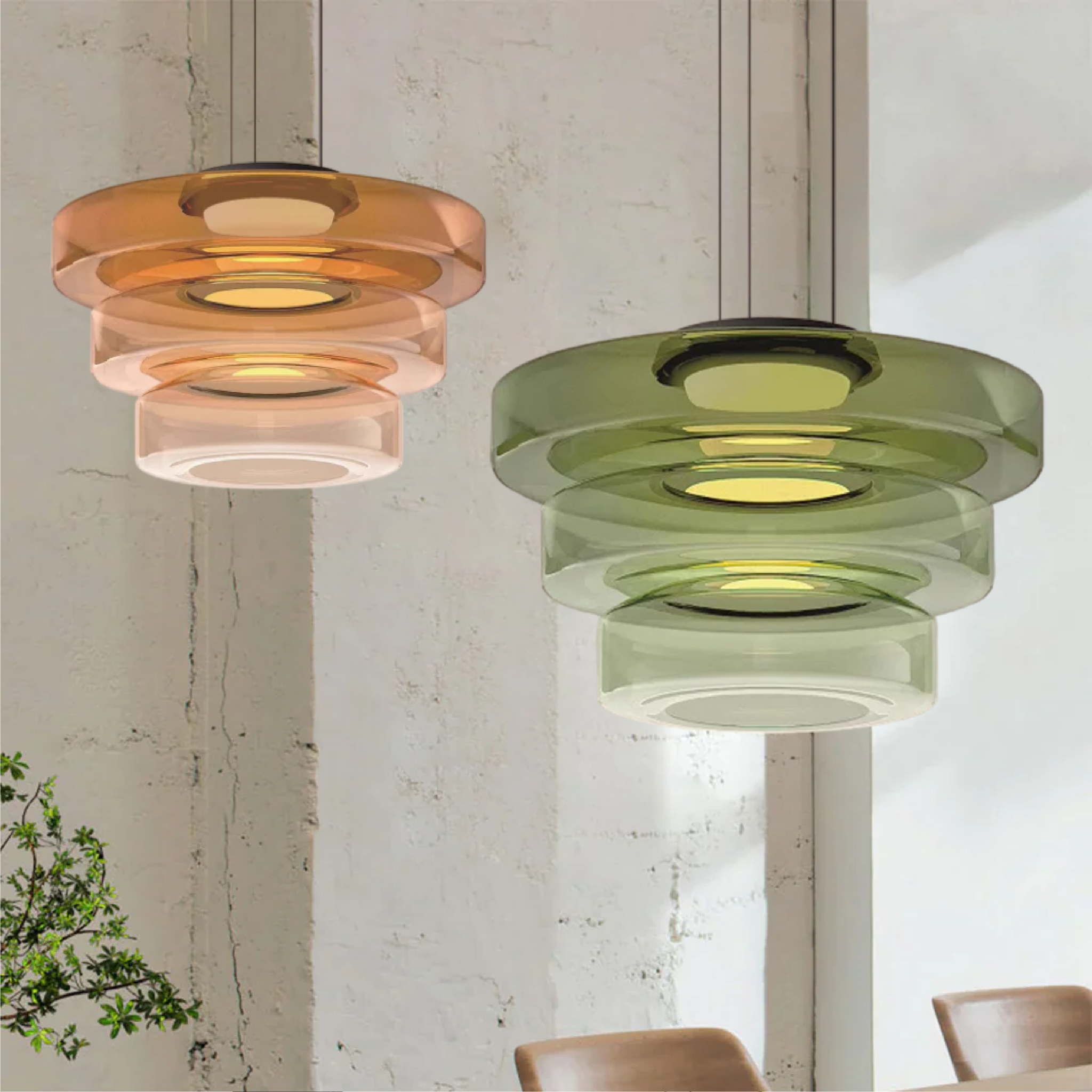 Suspension moderne verre design style Bauhaus