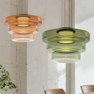 Suspension moderne verre design style Bauhaus