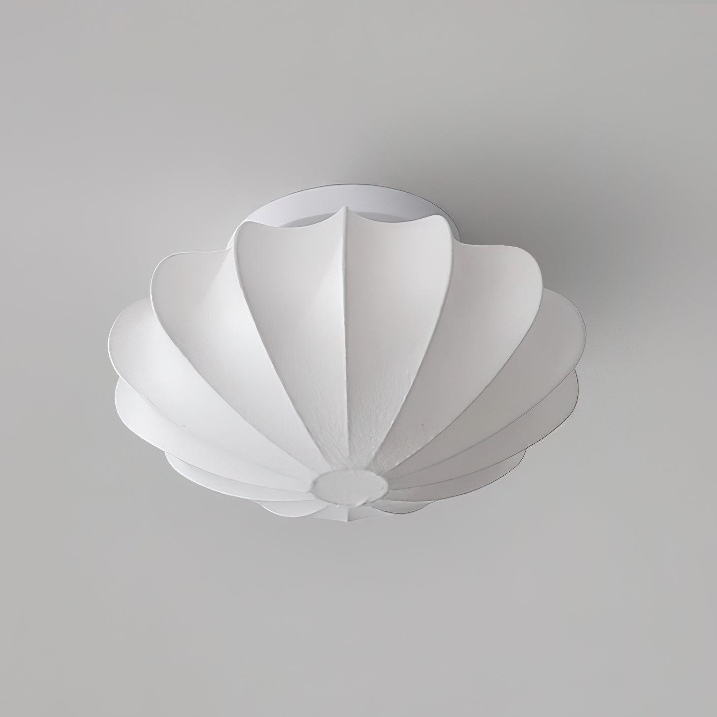 Plafonnier design minimaliste forme coquillage blanc