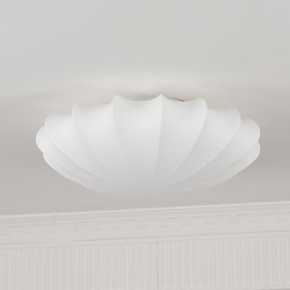 Plafonnier design minimaliste forme coquillage blanc
