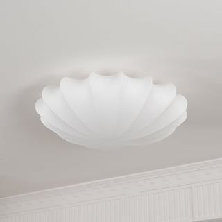 Plafonnier design minimaliste forme coquillage blanc