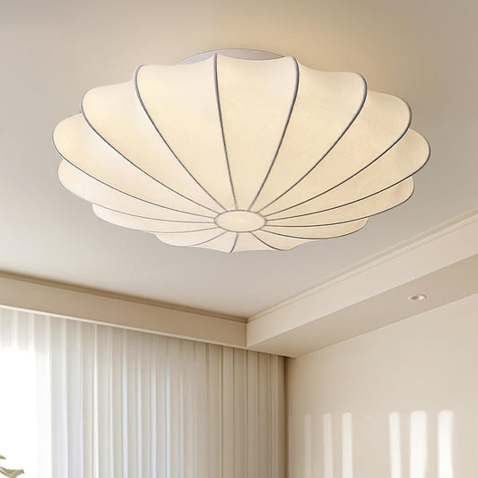 Plafonnier design minimaliste forme coquillage blanc