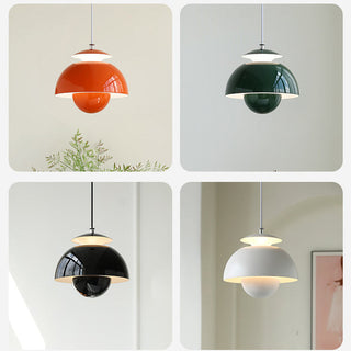 Suspension design moderne métal noir forme dôme