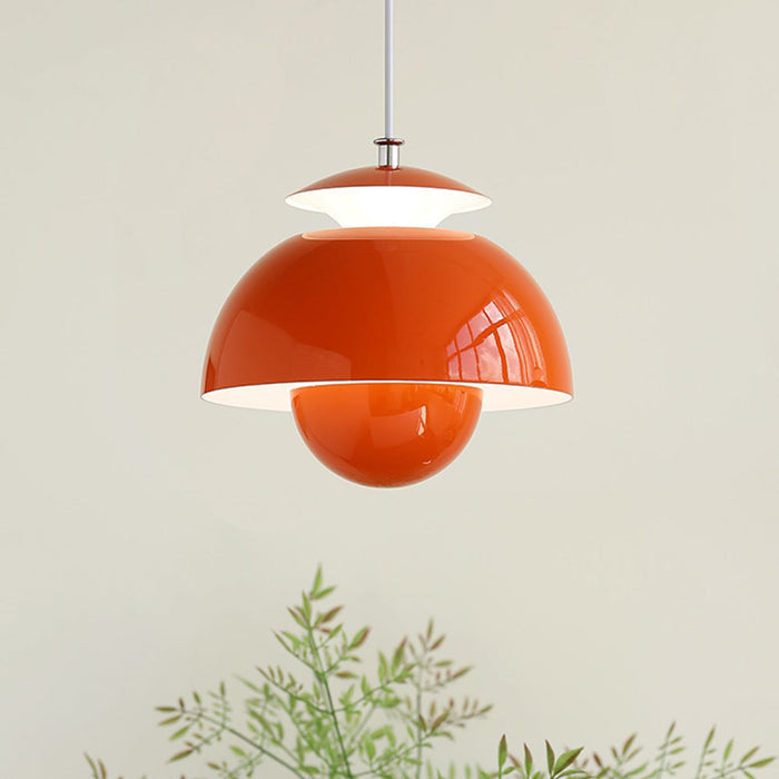 Suspension design moderne métal noir forme dôme