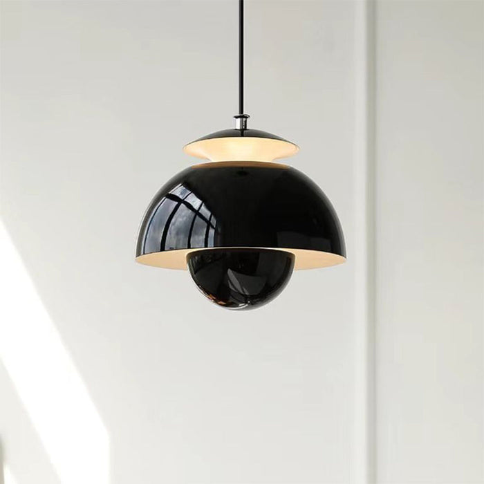 Suspension design moderne métal noir forme dôme