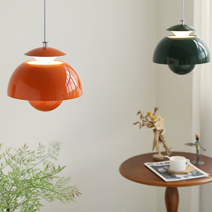 Suspension design moderne métal noir forme dôme