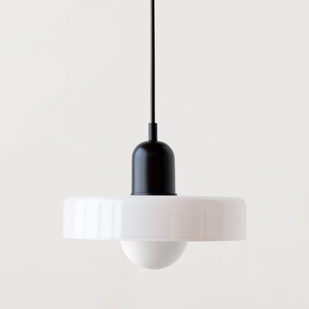 Suspension design moderne bicolore en verre coloré