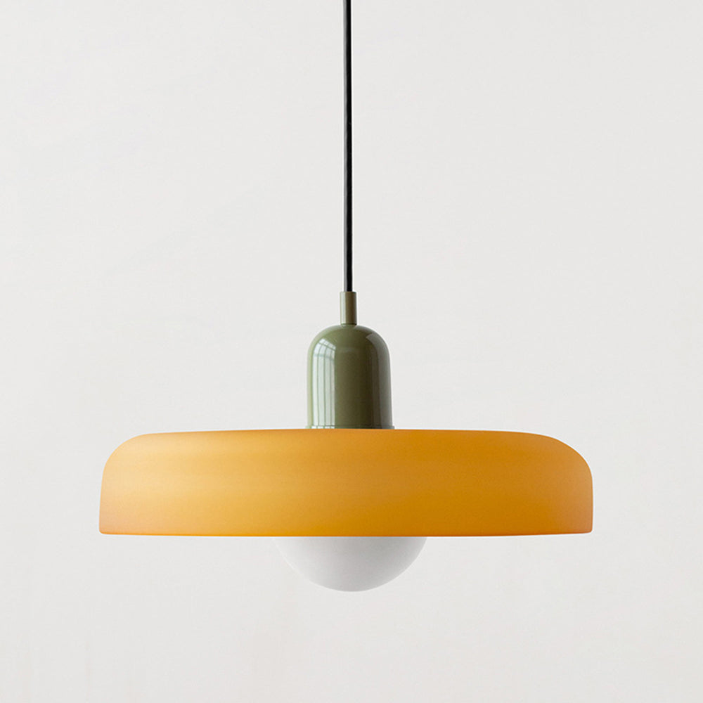 Suspension design moderne bicolore en verre coloré