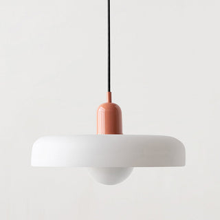 Suspension design moderne bicolore en verre coloré