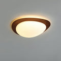 Plafonnier scandinave LED en bois grain noyer