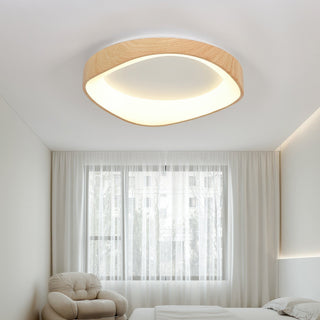 Plafonnier LED design scandinave en bois naturel