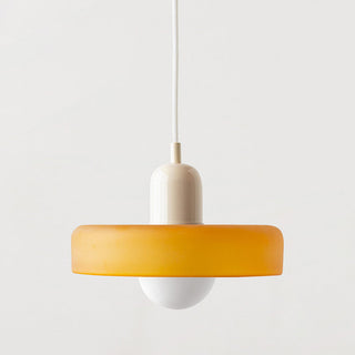 Suspension design moderne bicolore en verre coloré