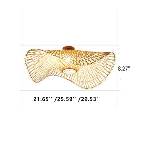 Suspension japonaise bambou tressé ondulante design