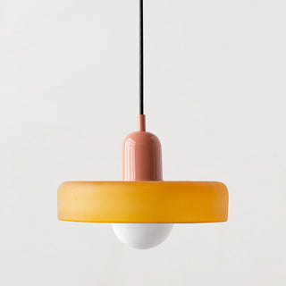 Suspension design moderne bicolore en verre coloré