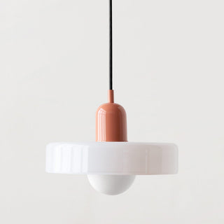 Suspension design moderne bicolore en verre coloré