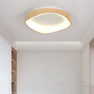 Plafonnier LED design scandinave en bois naturel