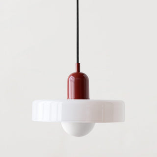 Suspension design moderne bicolore en verre coloré