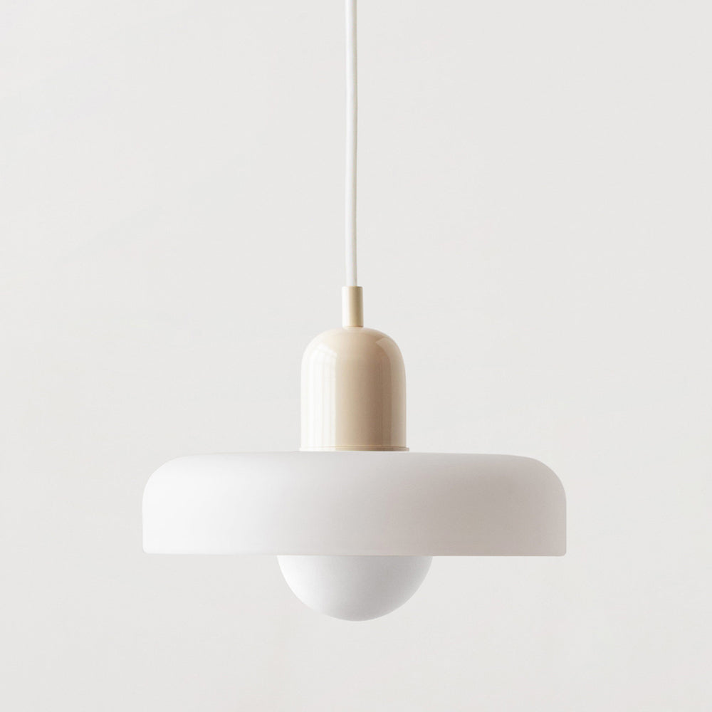 Suspension design moderne bicolore en verre coloré