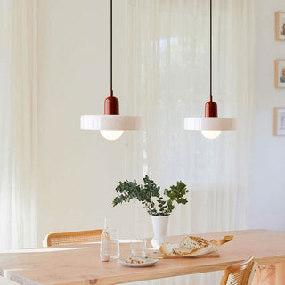 Suspension design moderne bicolore en verre coloré