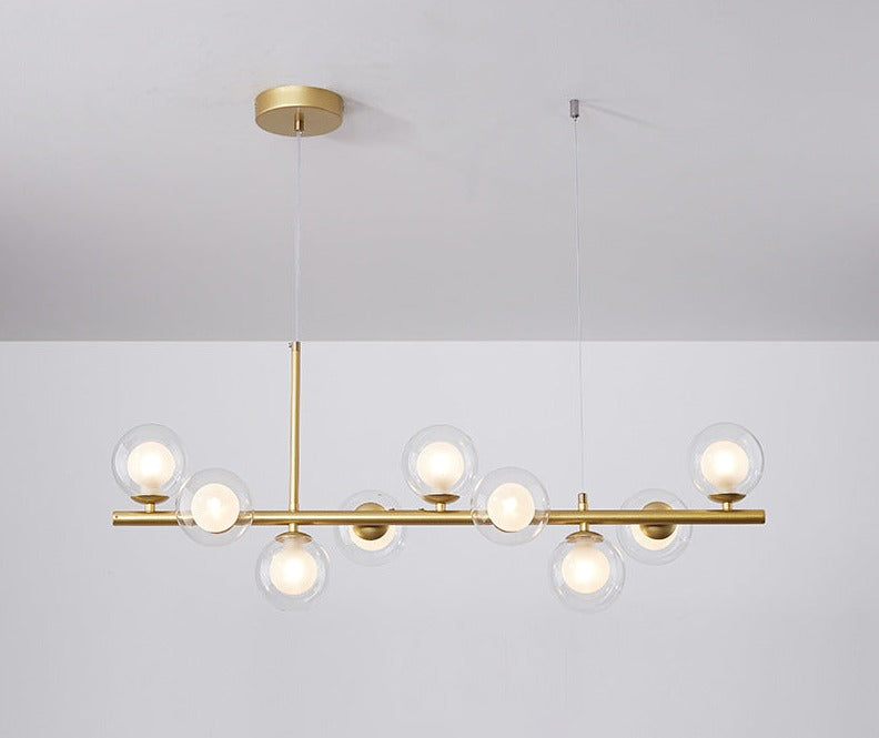 Suspension moderne design verre et métal doré