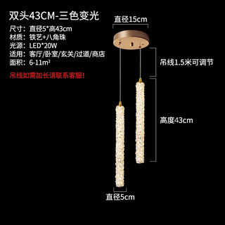 Suspension design cristal LED moderne luxe dorée