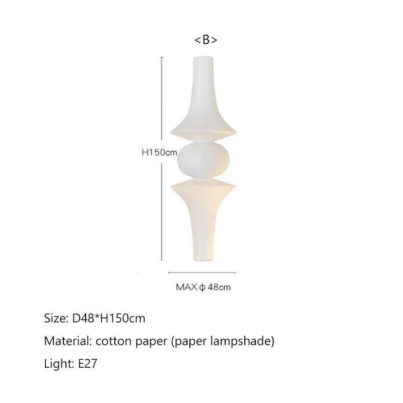 Suspension japonaise LED en papier de riz Wabi Sabi
