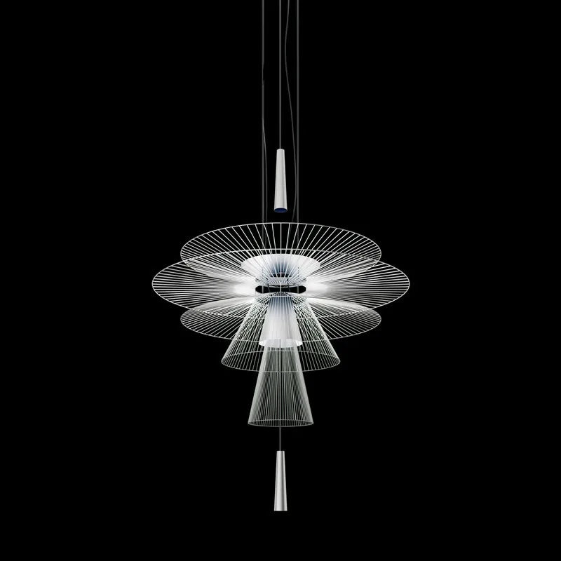 Suspension design LED moderne à disques métalliques