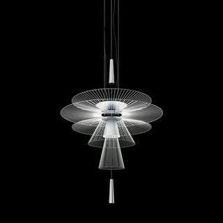 Suspension design LED moderne à disques métalliques